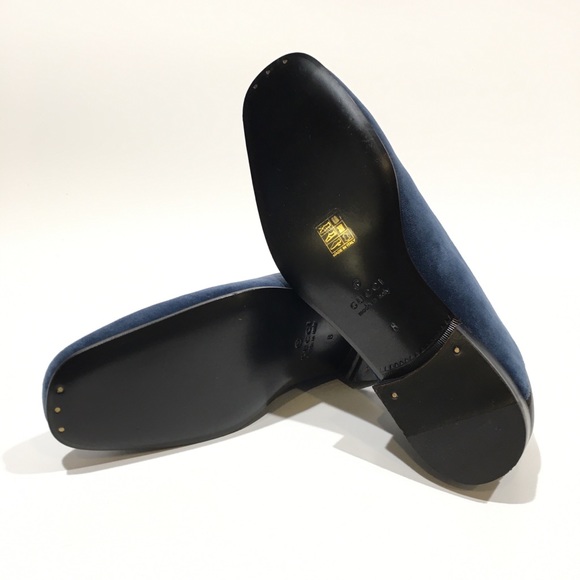 Gucci NY Yankees Velvet Loafers -Blue -Mens US 8.5 - Picture 8 of 16